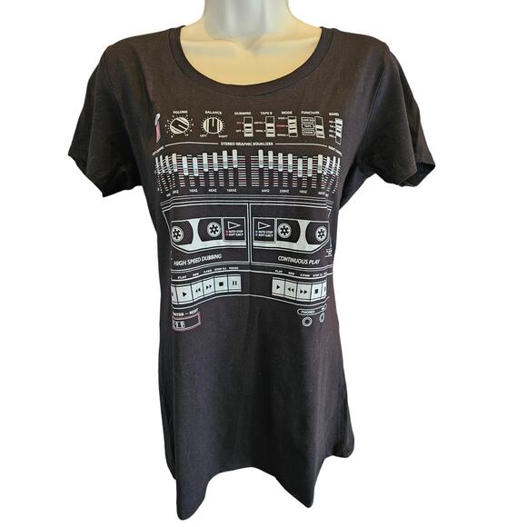 Headline shirts size L (Fits small) black radio themed 90s 80s boom box music - Picture 1 of 6